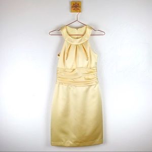 🌊DAVIDS BRIDAL Bridesmaid Dress Yellow Satin